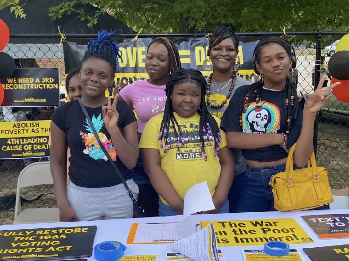 Young people participating in a community outreach event